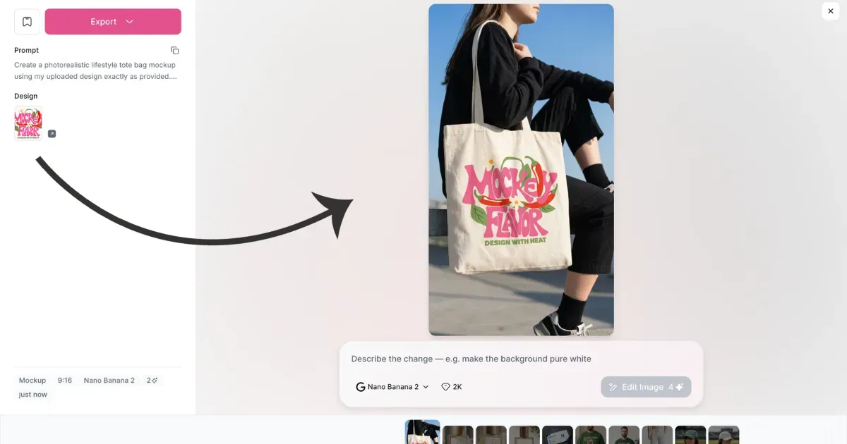diy tote bag mockup example
