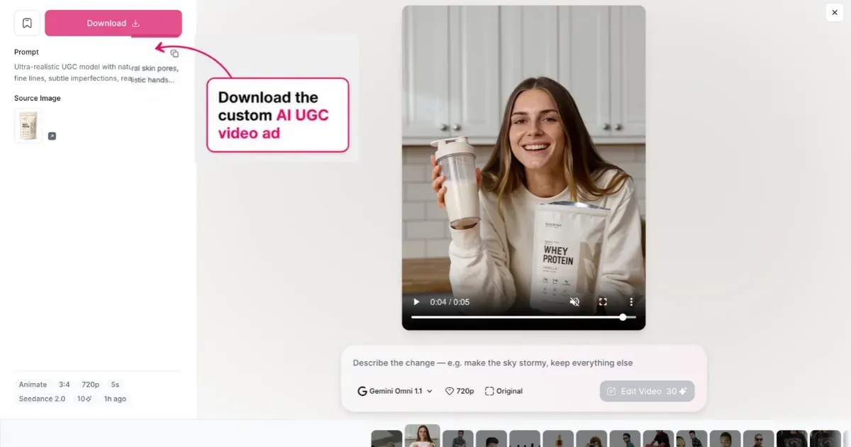 download the custom ai ugc video ad