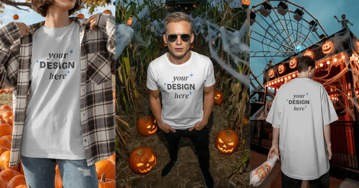 halloween-themed t-shirt mockup templates