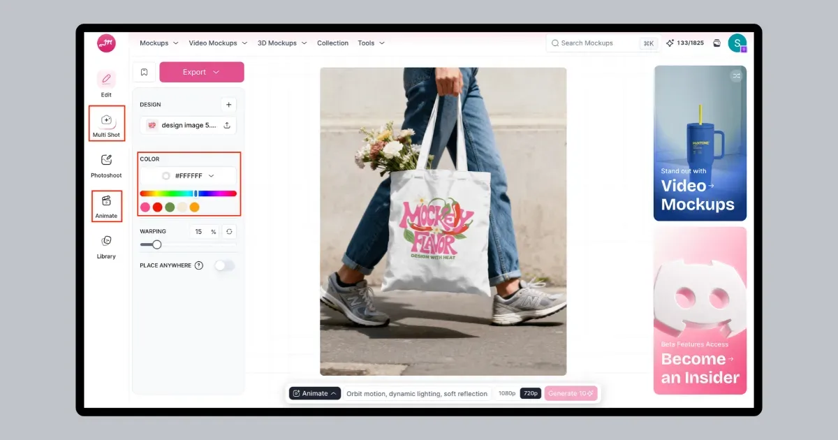 personalization of tote bag mockup