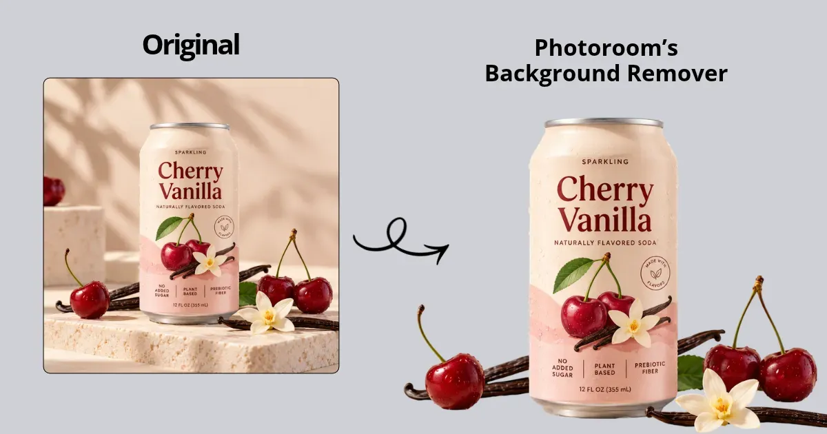 photoroom's background remover example